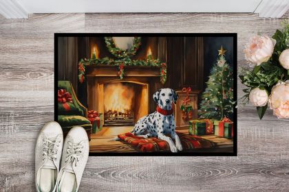 Dalmatian Cozy Christmas Doormat Front Door Mat Indoor Outdoor Rugs for Entryway, Non Slip Washable Low Pile, 24H X 36W