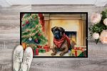 Bullmastiff Cozy Christmas Doormat Front Door Mat Indoor Outdoor Rugs for Entryway, Non Slip Washable Low Pile, 24H X 36W