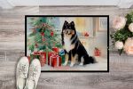 Finnish Lapphund Cozy Christmas Doormat Front Door Mat Indoor Outdoor Rugs for Entryway, Non Slip Washable Low Pile, 24H X 36W