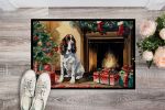 English Springer Spaniel Cozy Christmas Doormat Front Door Mat Indoor Outdoor Rugs for Entryway, Non Slip Washable Low Pile, 24H X 36W