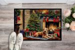 Lakeland Terrier Cozy Christmas Doormat Front Door Mat Indoor Outdoor Rugs for Entryway, Non Slip Washable Low Pile, 24H X 36W