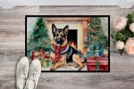 German Shepherd Cozy Christmas Doormat Front Door Mat Indoor Outdoor Rugs for Entryway, Non Slip Washable Low Pile, 24H X 36W