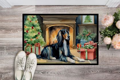 Afghan Hound Cozy Christmas Doormat Front Door Mat Indoor Outdoor Rugs for Entryway, Non Slip Washable Low Pile, 24H X 36W