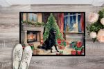 Flat-Coated Retriever Cozy Christmas Doormat Front Door Mat Indoor Outdoor Rugs for Entryway, Non Slip Washable Low Pile, 24H X 36W