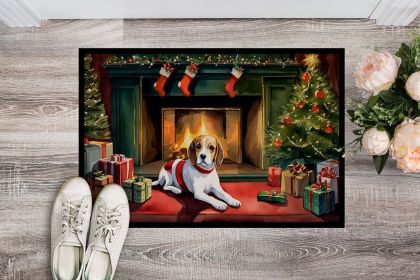 Beagle Cozy Christmas Doormat Front Door Mat Indoor Outdoor Rugs for Entryway, Non Slip Washable Low Pile, 24H X 36W