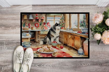 Alaskan Malamute Christmas Cookies Doormat Front Door Mat Indoor Outdoor Rugs for Entryway, Non Slip Washable Low Pile, 24H X 36W