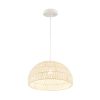 Farmhouse Rattan Pendant Lights with Adjustable Hanging Rope