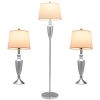 3 Piece Lamp with Set Modern Floor Lamp and 2 Table Lamps