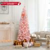 6 FT Artificial Pink Christmas Tree with 460 Branch Tips for Holiday