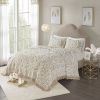 Tufted Cotton Chenille Medallion Fringe Coverlet Mini Set