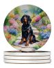 Gordon Setter Spring Path Large Sandstone Coasters Pack of 4 Absorbent Round Coasters Decor Gifts for Men or Women, 4 in, Multicolor