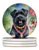 Bouvier des Flandres Luau Large Sandstone Coasters Pack of 4 Absorbent Round Coasters Decor Gifts for Men or Women, 4 in, Multicolor