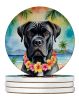 Cane Corso Luau Large Sandstone Coasters Pack of 4 Absorbent Round Coasters Decor Gifts for Men or Women, 4 in, Multicolor