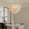 27.5-Inch Gold Pendant Light Chandelier with Threaded Clear Glass Globe Shade ��� Adjustable Height, Ideal for Living Room, Dining Room