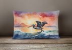 Birds, Birds, Birds Throw Pillow Throw Pillow for Indoor Couch Bed Outdoor Patio Washable, Pelican Fiery Sunset 7510,12Hx16W