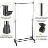 Adjustable Height Rolling Metal Clothes Rack Chrome 30 lbs