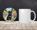 Affenpinscher Spring Garden Large Sandstone Coasters Pack of 4 Absorbent Round Coasters Decor Gifts for Men or Women, 4 in, Multicolor