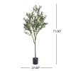 71 Inch Artificial Olive Tree, Artificial Tree Plants for Home Bedroom Living Room