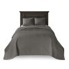 Reversible Bedspread Set Dark Grey Full