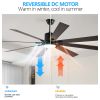 Walnut LED Ceiling Fan Light with 8 Wooden Blades, Remote Control, Dimmable & Adjustable Color Temperature for Living Room, Bedroom, or Dining Room