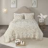 Tufted Cotton Chenille Medallion Fringe Coverlet Mini Set