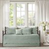 6 Piece Reversible Scalloped Edge Daybed Cover Set Seafoam Daybed