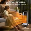 VEVOR Electric Space Heater with Thermostat Remote Control, 1000W/1500W 2-Level Adjustable Quiet Ceramic Heater Fan