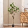 59 Inch Artificial Milan Leaf Bonsai, Artificial Tree Plants for Home Bedroom Living Room