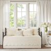 6 Piece Reversible Scalloped Edge Daybed Cover Set Cream Daybed