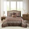 5 Piece Reversible Jacquard Bedspread Set Red Queen