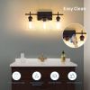 3-Light with Clear Glass Satin Shade Unique Hand-make Lampshade Industrial Indoor Light Fixture for Bathroom Living Room Bedroom E26 Socket [No Bulb][