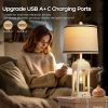 Table Lamp For Living Room, Farmhouse Lamps Set Of 2 With USB A+C And Nightlight, 26" Rustic Bedside Lamps With 3-Way Dimmable Touch Control