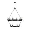 (NEW SKU:W1340P206659) Retro style Large 2-Tier circular ceiling Ironwork chandelier