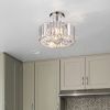 Crystal Chandelier 2-Light Modern Flush Mount Ceiling Light Fixture Semi-suction lamps