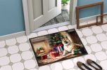 Akita Cozy Christmas Doormat Front Door Mat Indoor Outdoor Rugs for Entryway, Non Slip Washable Low Pile, 24H X 36W