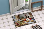 Bearded Collie Christmas Cookies Doormat Front Door Mat Indoor Outdoor Rugs for Entryway, Non Slip Washable Low Pile, 24H X 36W