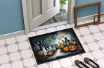 Ghosts Spooky Halloween Doormat Front Door Mat Indoor Outdoor Rugs for Entryway, Non Slip Washable Low Pile, 24H X 36W