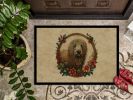 Komondor Christmas Flowers Doormat Front Door Mat Indoor Outdoor Rugs for Entryway, Non Slip Washable Low Pile, 24H X 36W