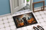 Chocolate Labrador Retriever Spooky Halloween Doormat Front Door Mat Indoor Outdoor Rugs for Entryway, Non Slip Washable Low Pile, 24H X 36W