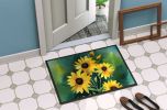 Kentucky Goldenrod in Watercolor Doormat Front Door Mat Indoor Outdoor Rugs for Entryway, Non Slip Washable Low Pile, 24H X 36W