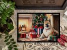 Akita Cozy Christmas Doormat Front Door Mat Indoor Outdoor Rugs for Entryway, Non Slip Washable Low Pile, 24H X 36W