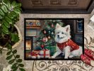 American Eskimo Cozy Christmas Doormat Front Door Mat Indoor Outdoor Rugs for Entryway, Non Slip Washable Low Pile, 24H X 36W