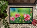 Iowa Wild Prairie Roses in Watercolor Doormat Front Door Mat Indoor Outdoor Rugs for Entryway, Non Slip Washable Low Pile, 24H X 36W