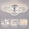 Modern LED, Flush Mount Ceiling Light with Dimmable Remote Control, 6Rings Acrylic Fixture for Bedroom, Living Room, Kitchen