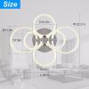 Modern LED, Flush Mount Ceiling Light with Dimmable Remote Control, 6Rings Acrylic Fixture for Bedroom, Living Room, Kitchen