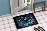 Bioluminescent Fish Doormat Front Door Mat Indoor Outdoor Rugs for Entryway, Non Slip Washable Low Pile, 24H X 36W