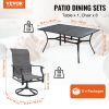 VEVOR 7 Pieces Patio Dining Set, Outdoor Furniture Table and Swivel Chairs Set, All Weather Garden Furniture Table Sets