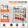 VEVOR Basketball Rack, 4-Layers Rolling Basketball Shooting Training Stand, Sports Equipment Storage Organizer with Wheels, Hooks and Baskets