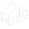 Twin Size Metal House Bed, White