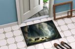 Cave Bears Doormat Front Door Mat Indoor Outdoor Rugs for Entryway, Non Slip Washable Low Pile, 24H X 36W